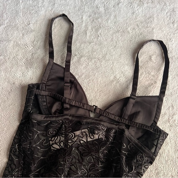 NWT For Love & Lemons Rosanna Soutache Floral Embroidered Sheer Mini Dress Black - Picture 11 of 13